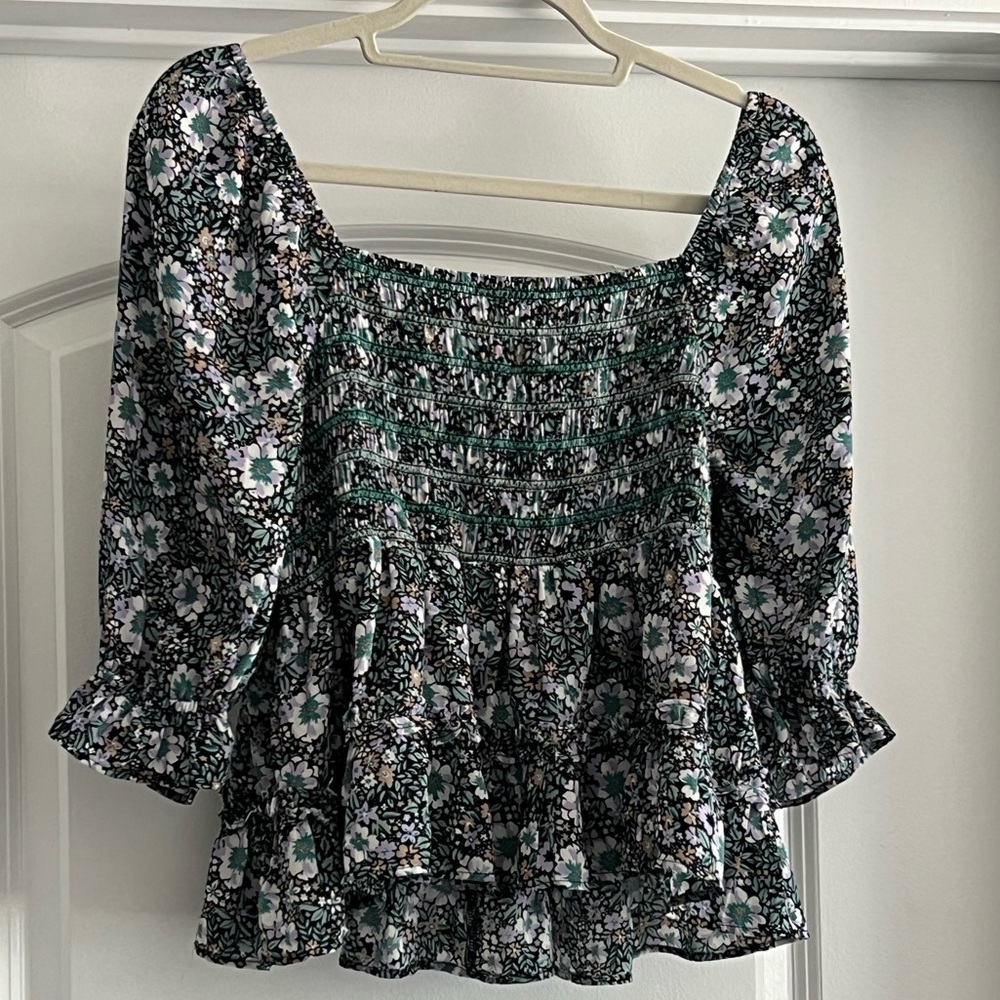 Floral Smocked Women's Top